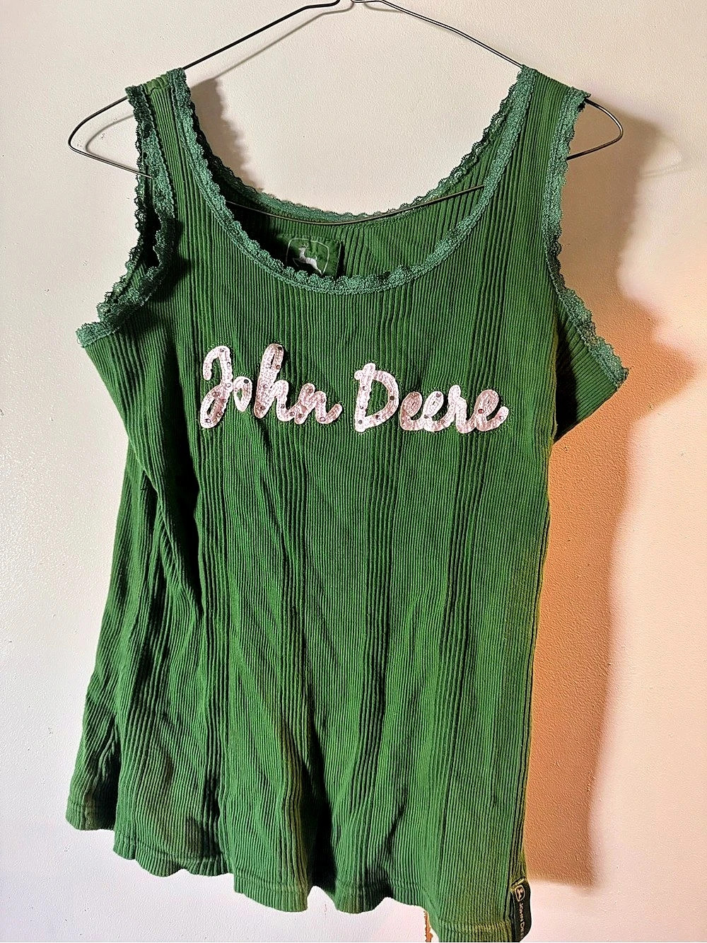John Deere Green Ribbed Tank Top
